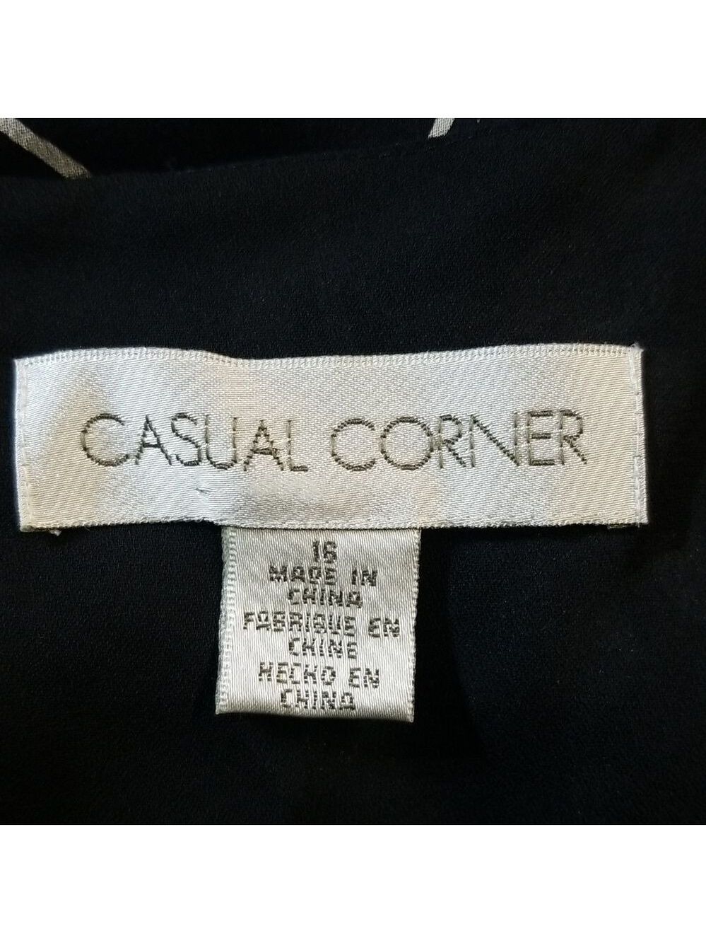 Casual Corner Midi Black and White Floral Dress Size 16 - Picture 5 of 8
